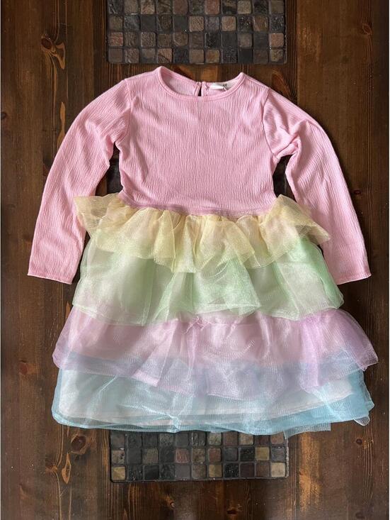 H&M Other - Vintage H&M Pastel Rainbow Tulle Princess Dress Fairycore Girls Size 5T–6 🦄